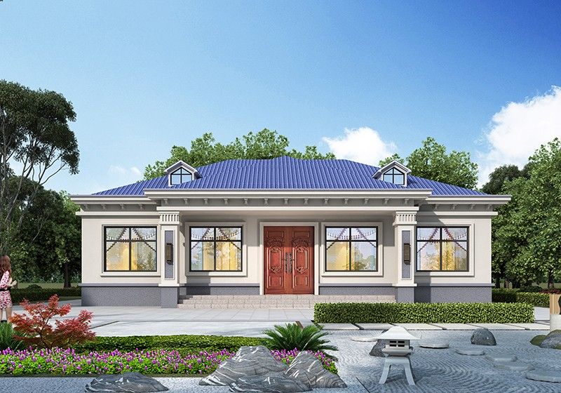 一層帶小院自建房設計,穩重經濟,適合老人自住養老