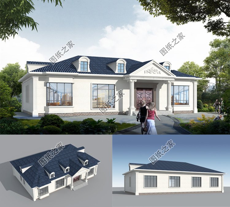 實用一層別墅設計圖效果圖