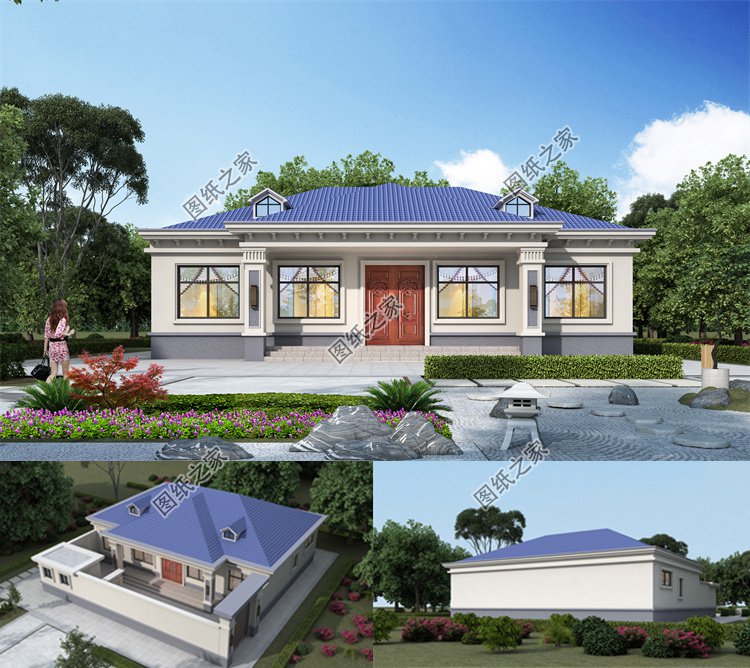 一層帶院自建房設計效果圖