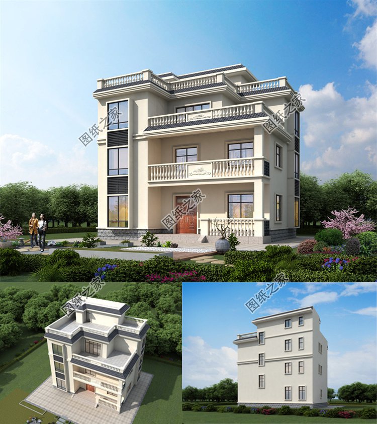 占地百平農(nóng)村三層戶型效果圖