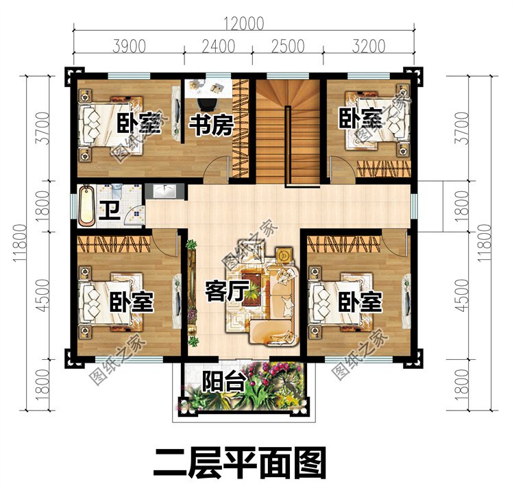 兩層三間農村自建房圖3