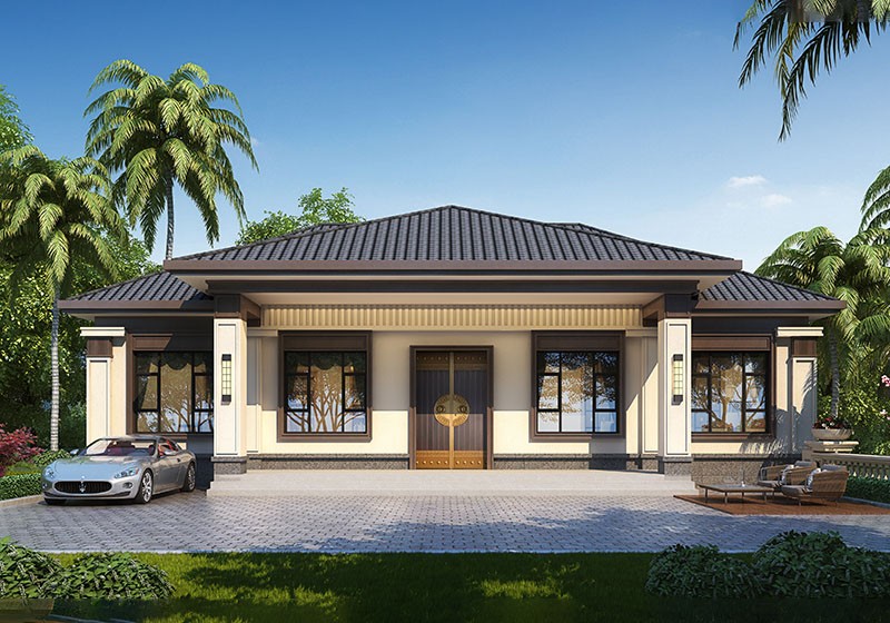 18米乘10米一層農(nóng)村自建房設(shè)計(jì)圖，大方耐看符合傳統(tǒng)對(duì)稱美