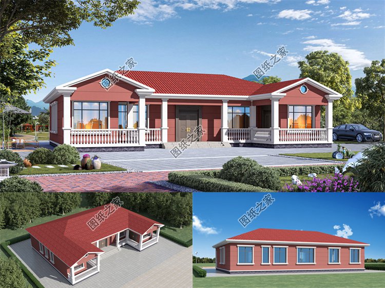 三合院農(nóng)村自建房效果圖1