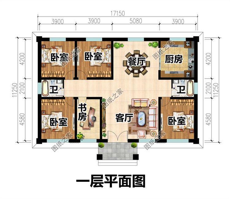農村實用自建房一層別墅2