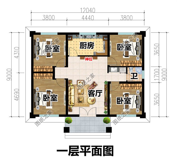 12x9米自建一層小別墅2