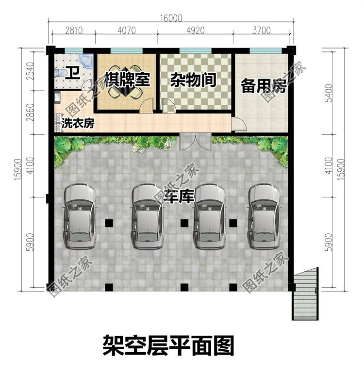 一層帶架空層的農村別墅2