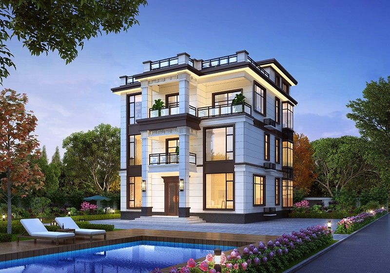 農(nóng)村三間三層半別墅設(shè)計(jì)圖，舒適寬敞時(shí)尚經(jīng)濟(jì)，居住生活方便舒適