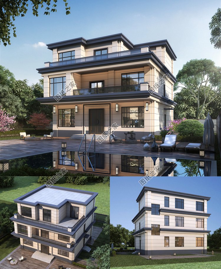 現(xiàn)代風三層設計圖1