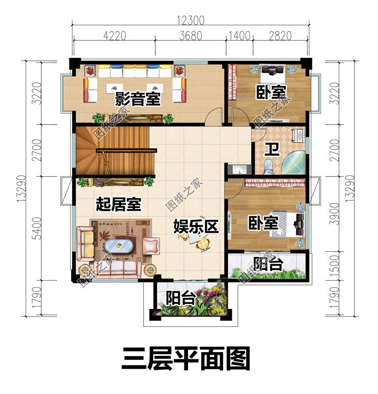 農(nóng)村三間四層別墅設(shè)計(jì)5