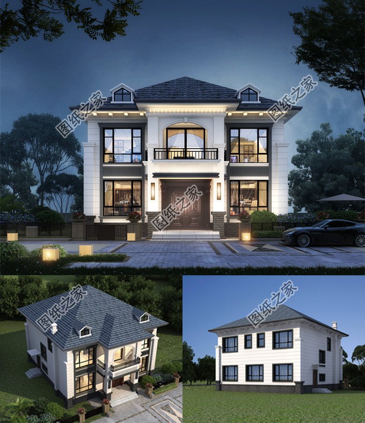 對(duì)稱(chēng)設(shè)計(jì)二層歐式別墅1