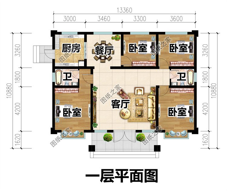 精致一層別墅設計圖2