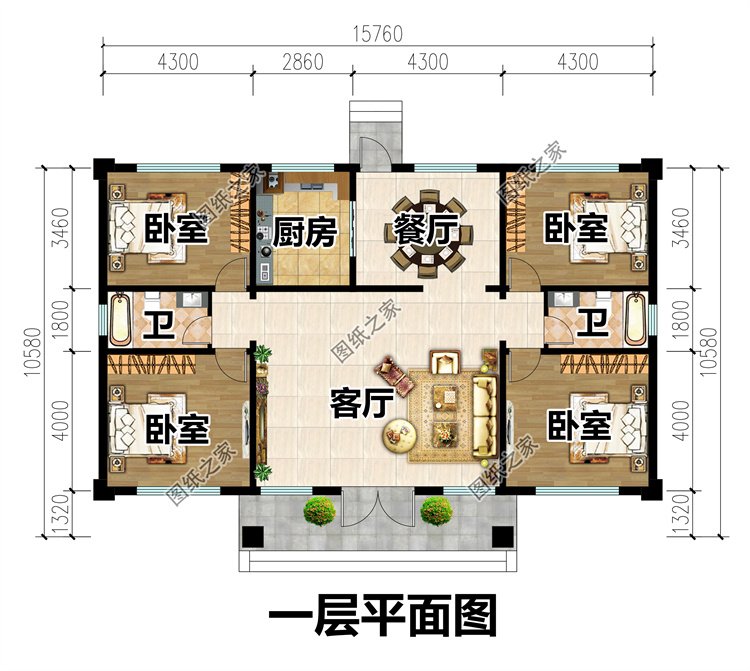 農村一層養老別墅設計圖2