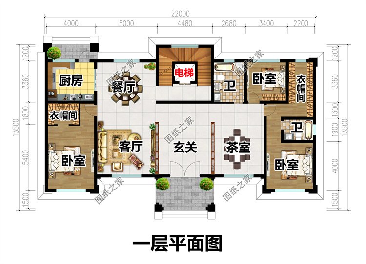 五開間農村別墅設計圖2