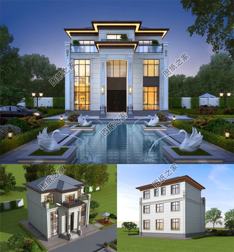 對稱新中式自建房1