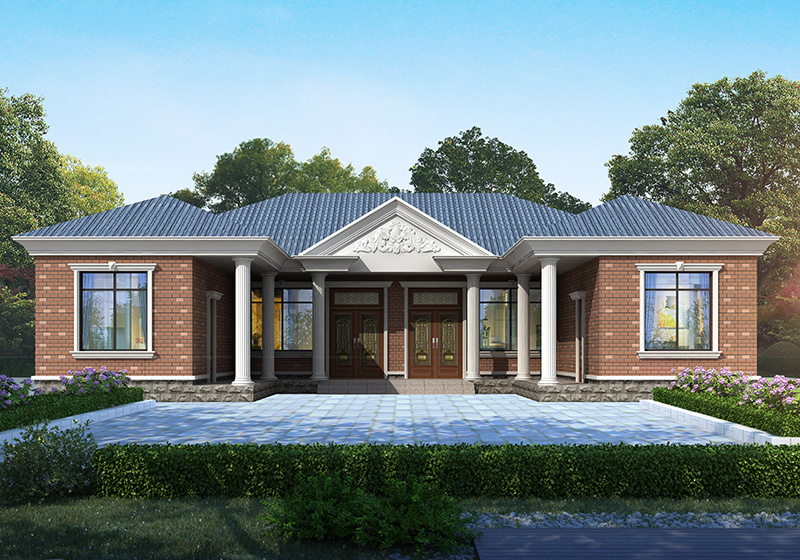 中式雙拼一層三合院設計圖，倆兄弟共建戶型方案