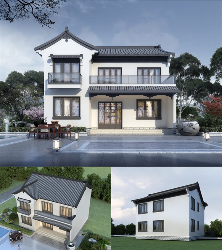 中式徽派田園二層設計方案1