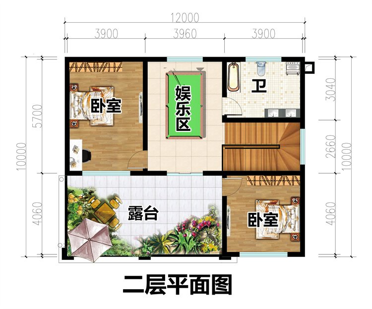 二層農村自建房別墅設計3