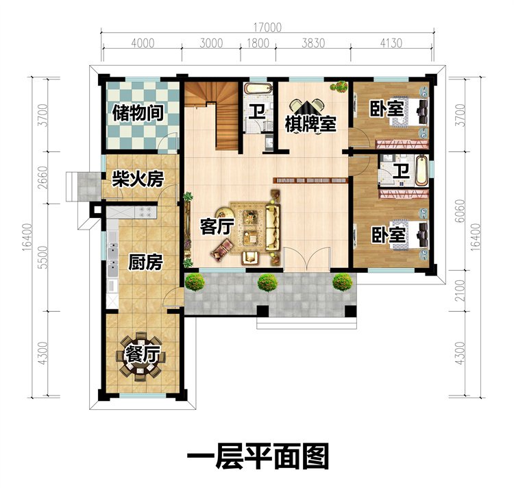 七字型二層時尚簡約自建房設計2