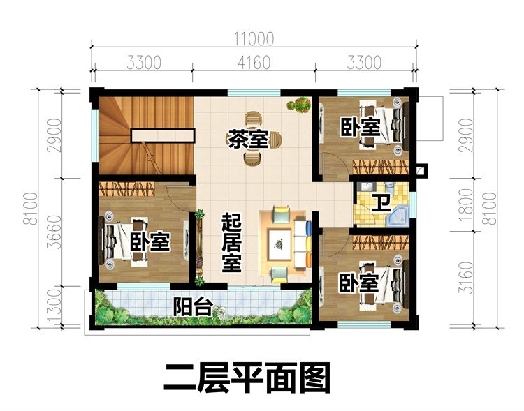 實用簡單二層自建房設計圖3