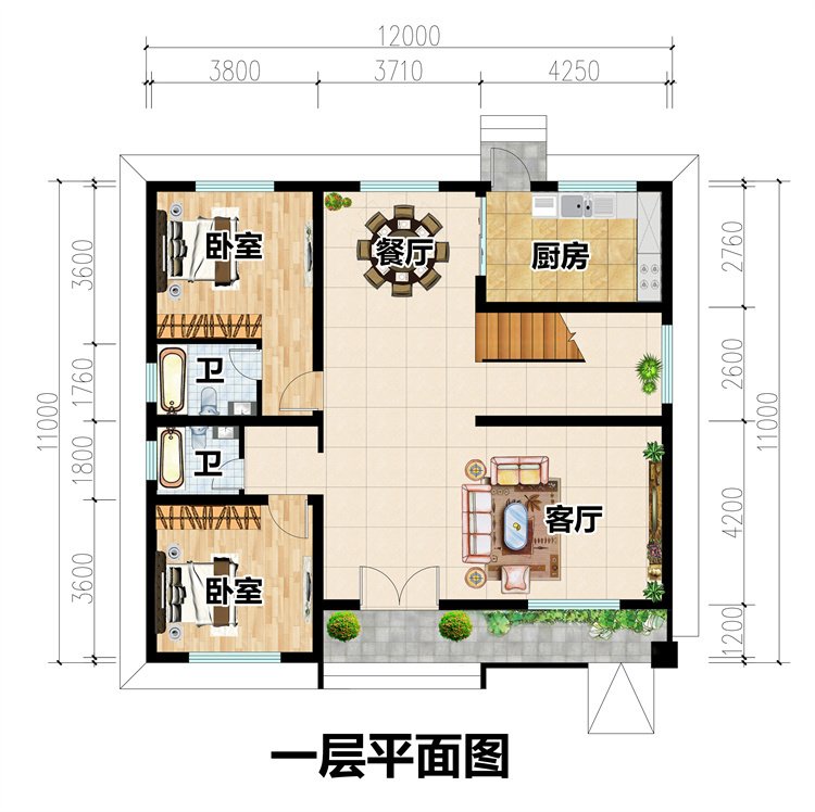 三層現代風自建房設計圖2
