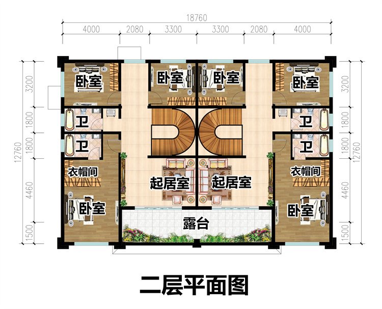 二層新款雙拼別墅設計圖3