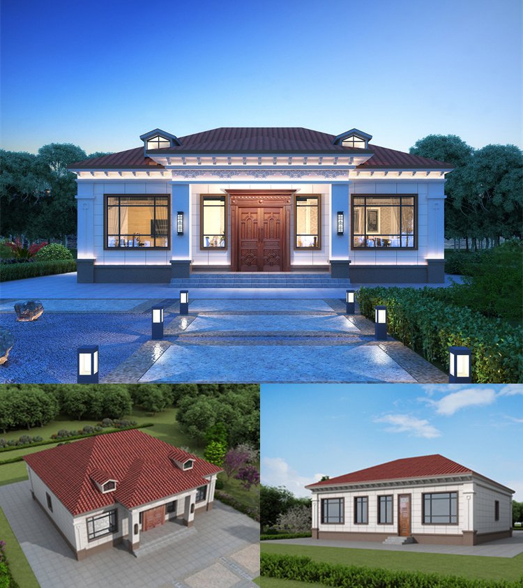 農(nóng)村一層戶型設(shè)計(jì)方案1