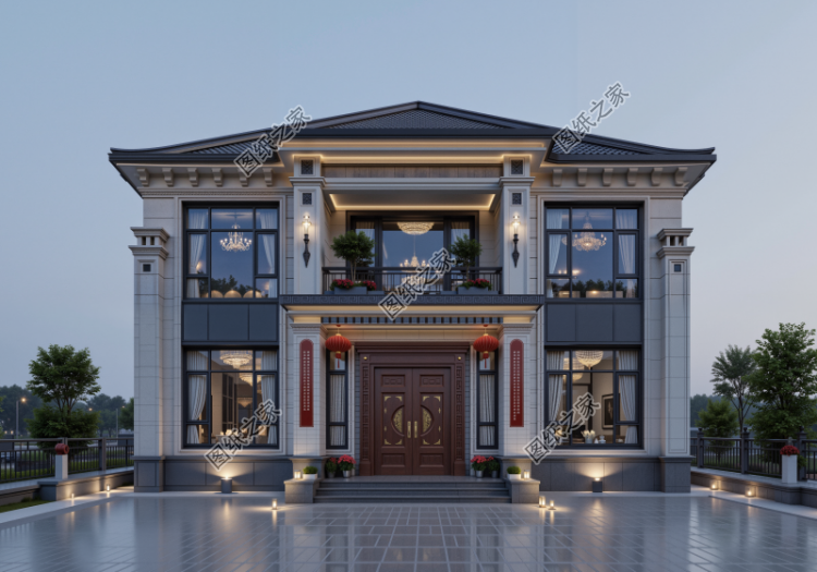 最新自建小樓二層農村別墅設計圖,大氣好看,13米乘14米